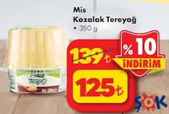 MİS KOZALAK TEREYAĞ 350 G fiyat ve kampanya bilgisi